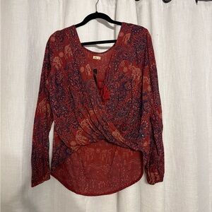 2010 NWT Hollister Burgundy Wrap Long Sleeve
